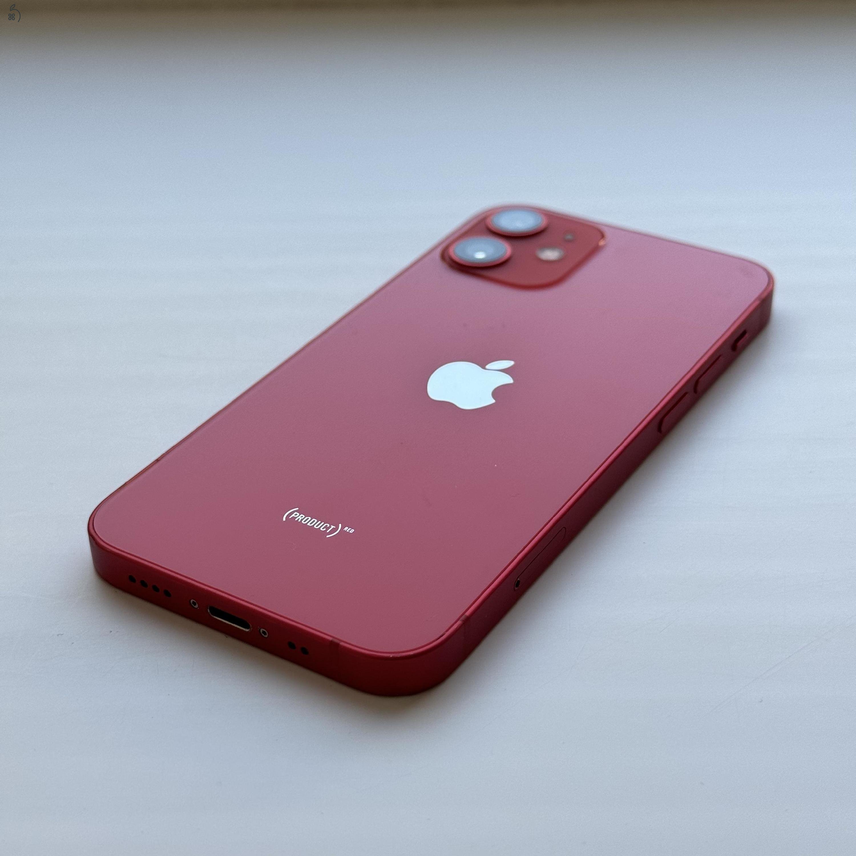 KARCMENTES iPhone 12 mini 64GB Red - Kártyfüggetlen, 1 ÉV GARANCIA, 86% Akkumulátor