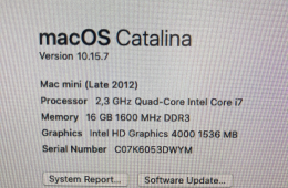 Mac Mini Late 2012, 16GB RAM, 256GB SSD
