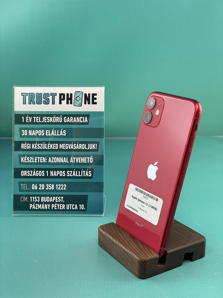 !! 1 ÉV GARANCIA !! Apple Iphone 11 Piros 128GB – K3853 – 100% AKKU