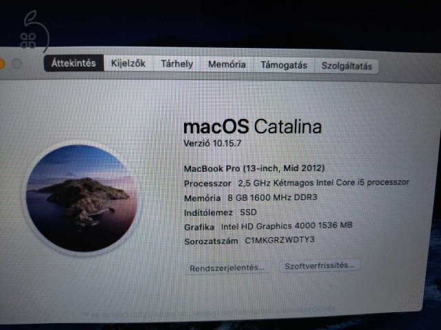 Macbook Pro (13 inch, Mid 2012) i5 8GB SSD+HDD