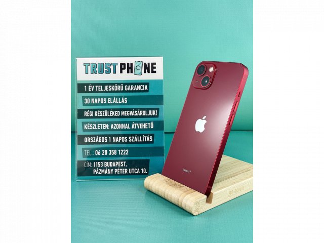 !! 1 ÉV GARANCIA !! Apple Iphone 13 Piros 256GB – K3952 – AKKU 100%