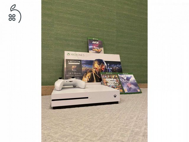 Alig használt Xbox One S 1TB játékkonzol + 3 játék (GTA5, NFS Heat, Ace Combat 7)