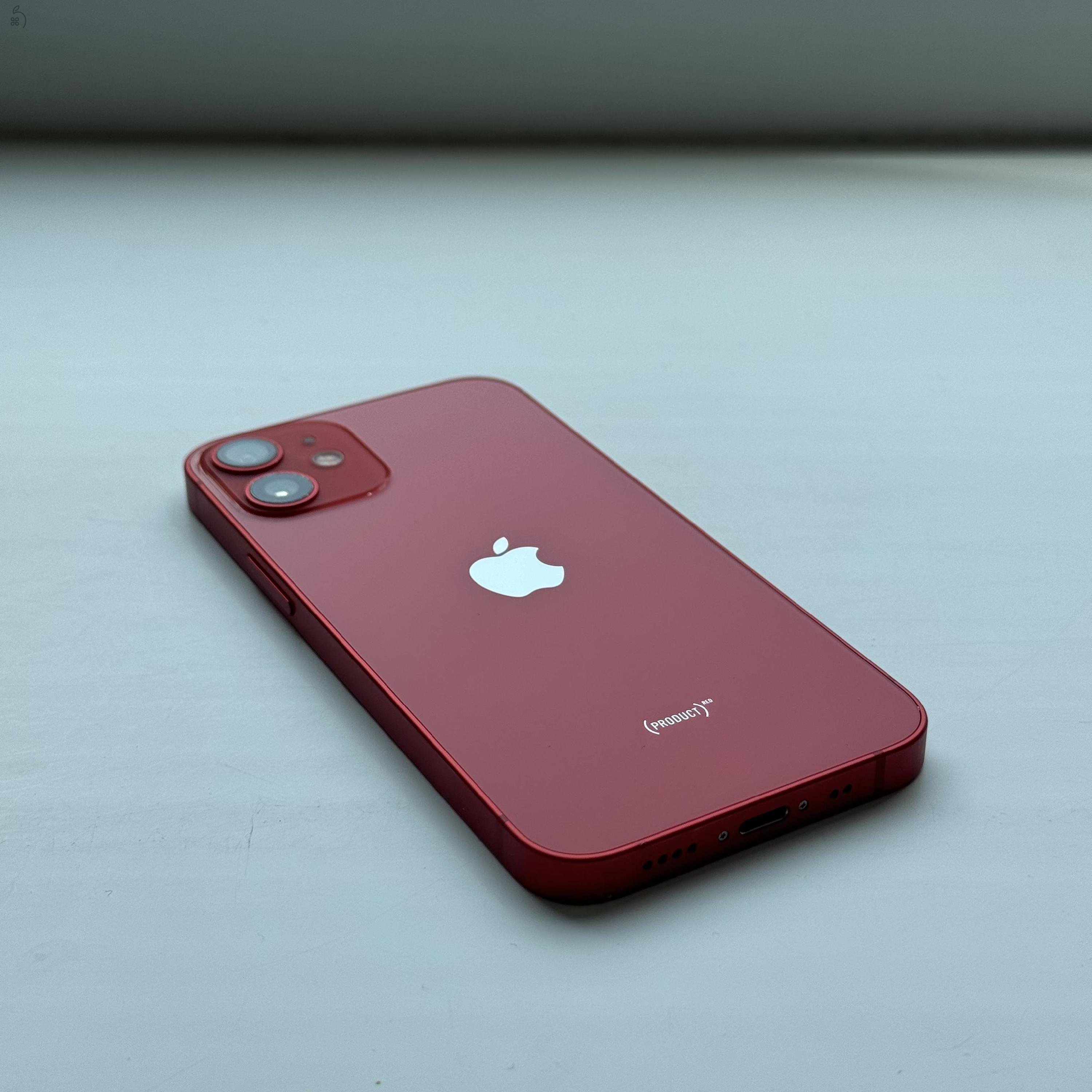 iPhone 12 mini 128GB Red - 1 ÉV GARANCIA , Kártyafüggetlen , 84% akkumulátor