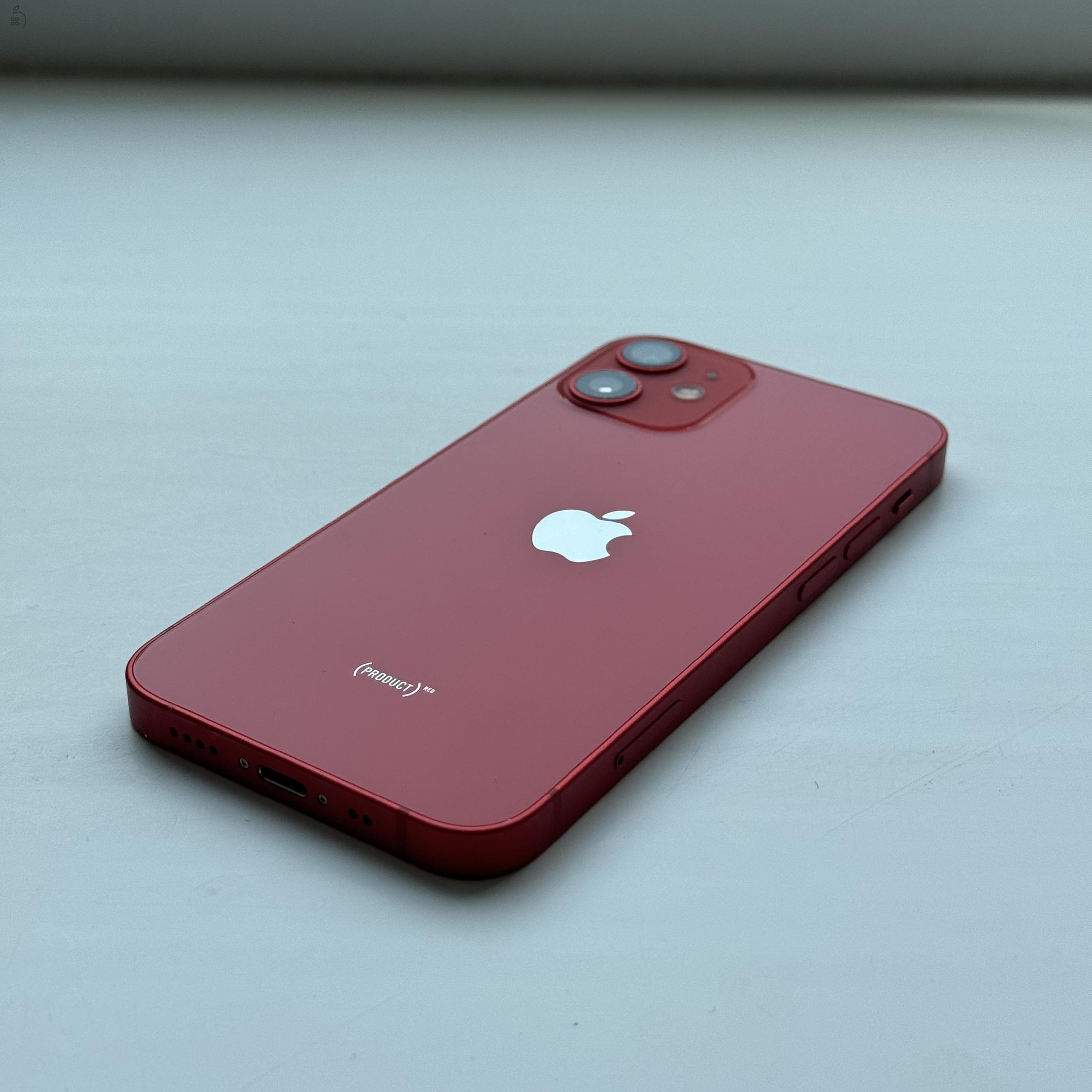 iPhone 12 mini 128GB Red- Kártyfüggetlen, 1 ÉV GARANCIA, 85% Akkumulátor