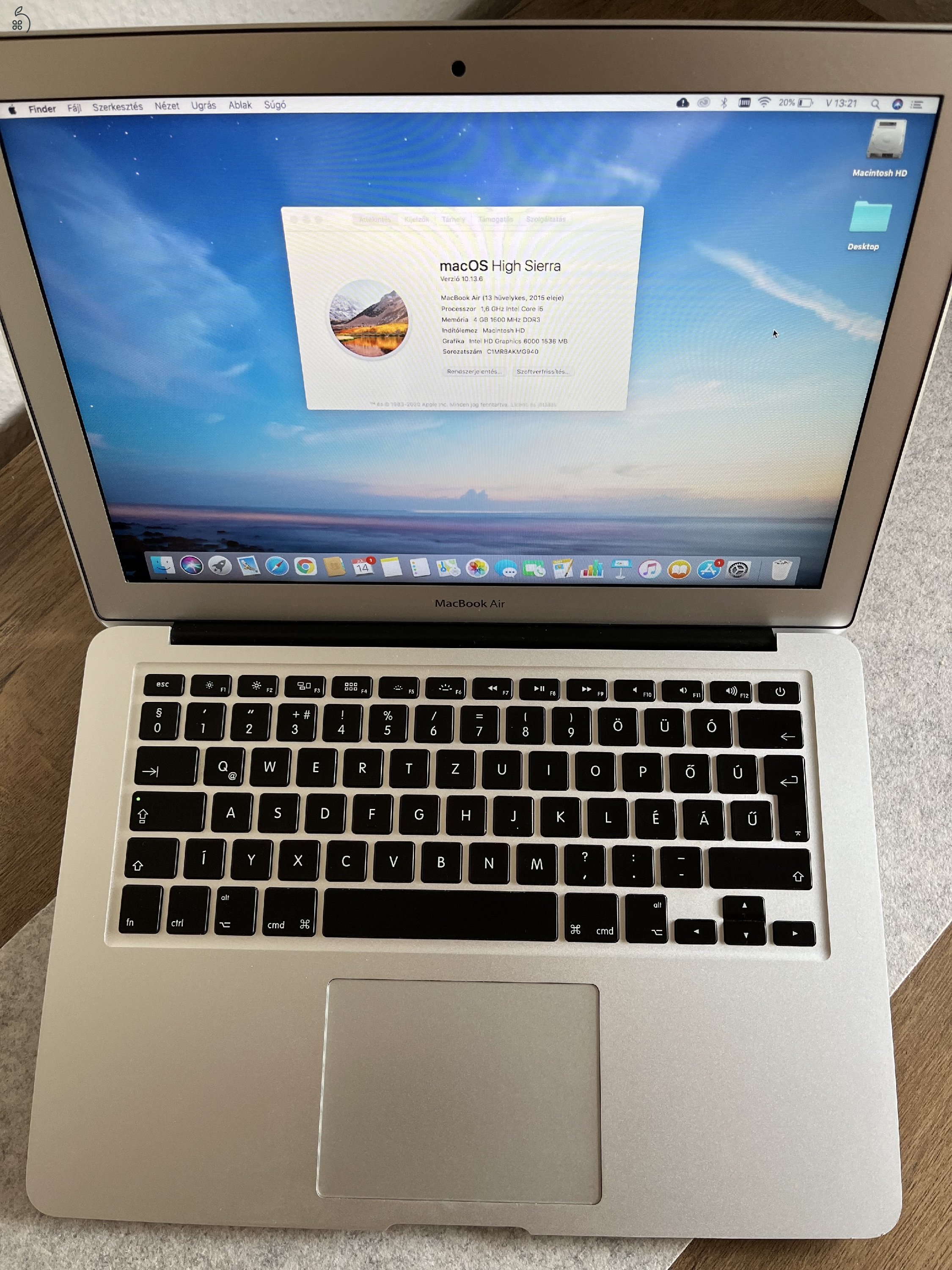 Macbook Air 13” 2015-ös modell első tulajtól