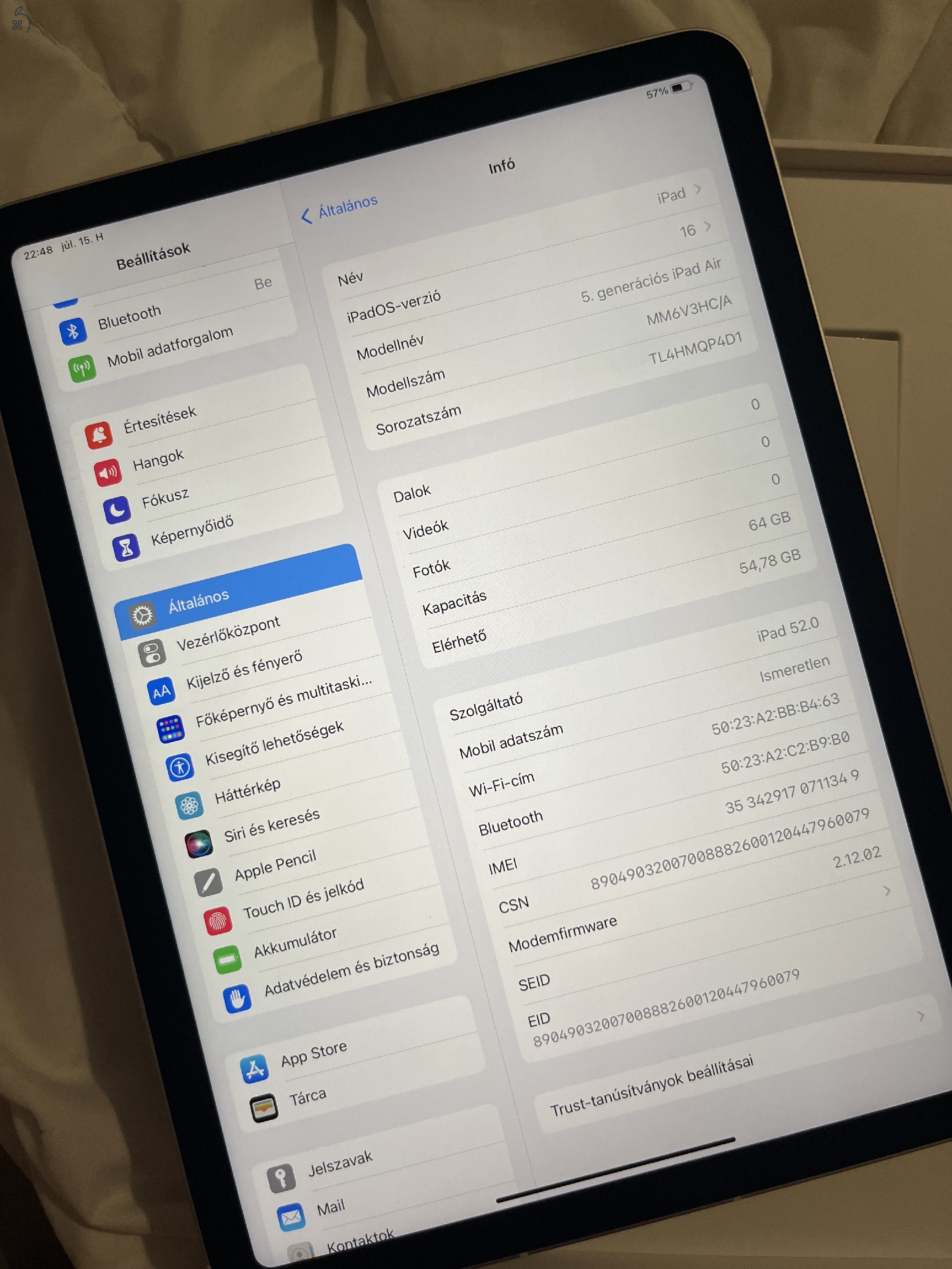 iPad Air 5th gen 2022 64GB Csillagfény-WIFI