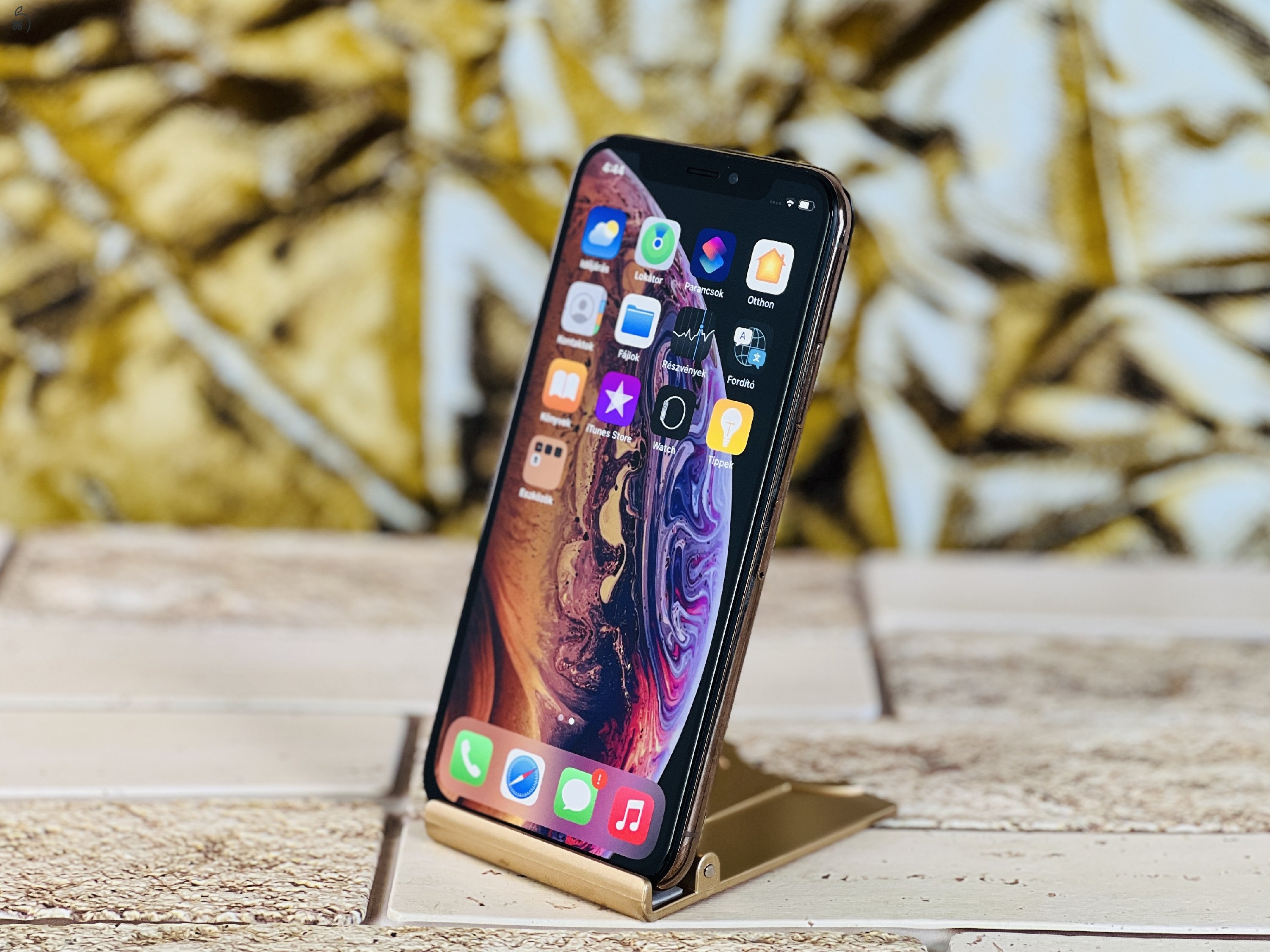 Eladó iPhone XS 64 GB Gold 100% aksi szép állapotú - 12 HÓ GARANCIA - S1726