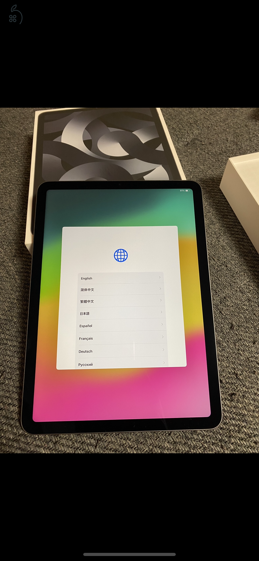 Apple iPad Air 5 (2022) 64GB Space Gray Wi-Fi - újszerű, hibátlan 