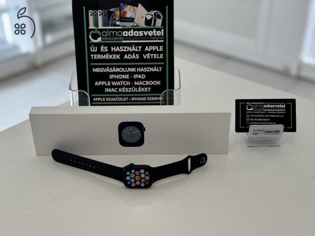 Apple Watch 8 41mm Fekete/1 hónap gar./Akku 100%/p3517