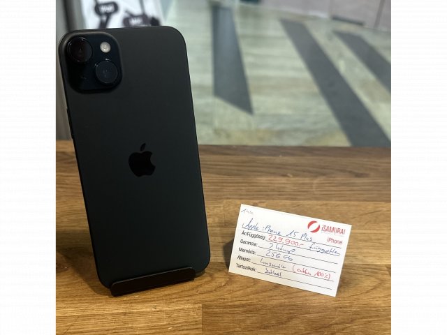 144. Apple iPhone 15 PLUS - 256 GB - Fekete - Akku 100%