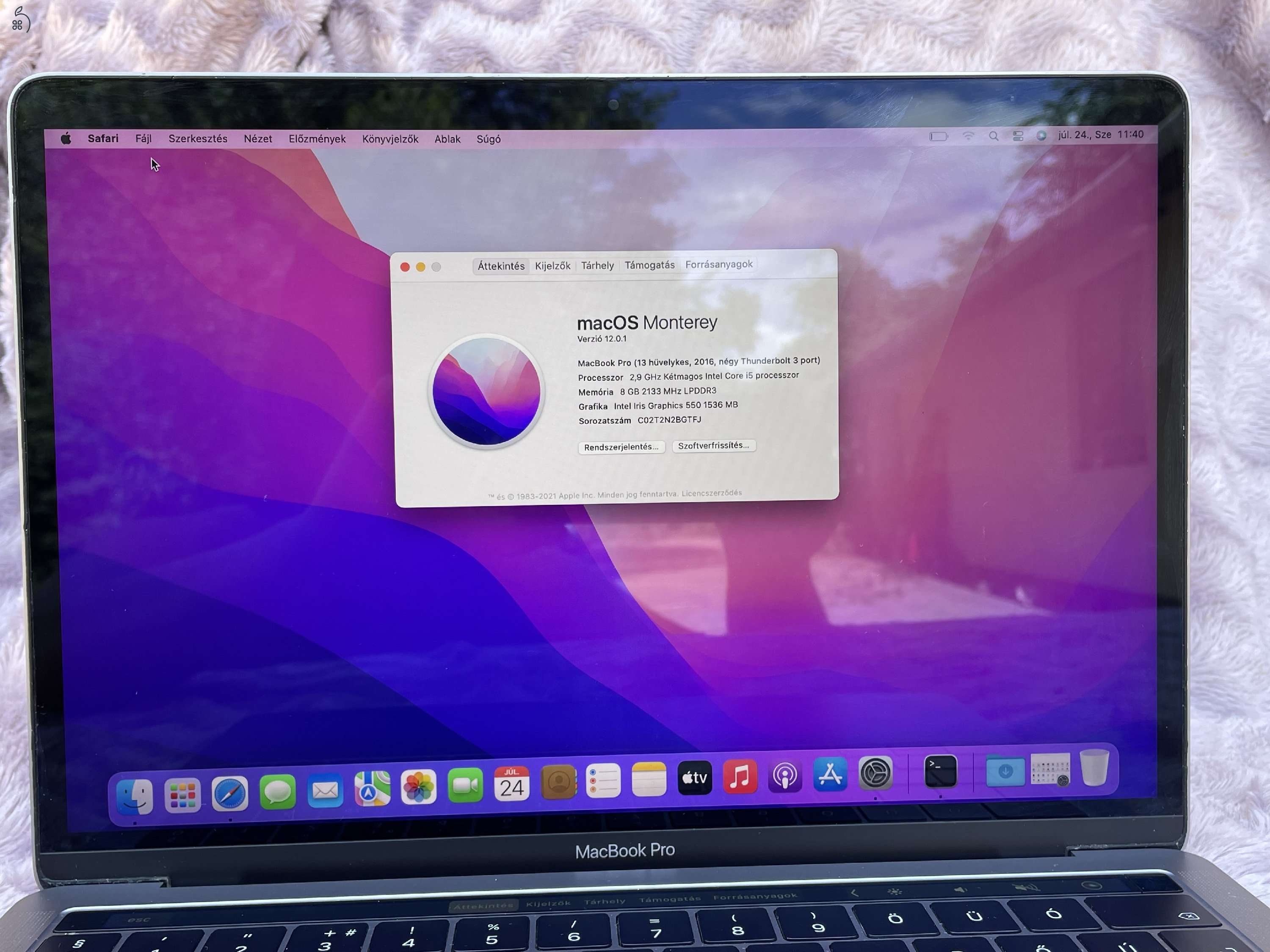 MacBook Pro 13'TouchBar - 2016/8GB/256SSD