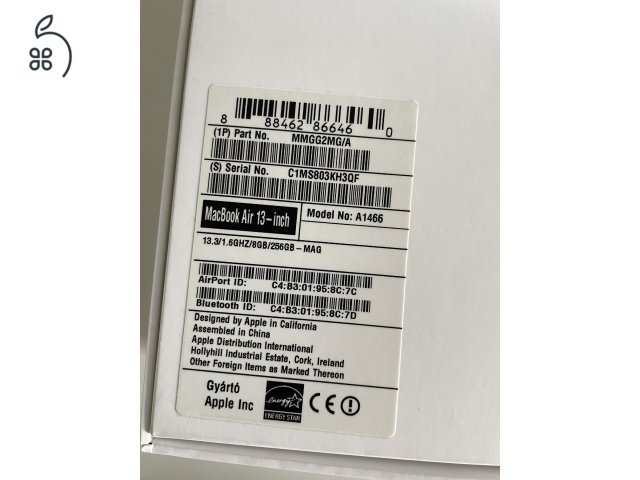 Karcmentes 1.tulaj Macbook Air 13 i5 (2015) 8gb RAM 256gb SSD