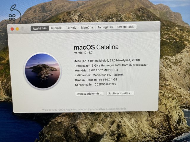 iMac (Retina 4K, 21,5 hüvelykes, 2019) 