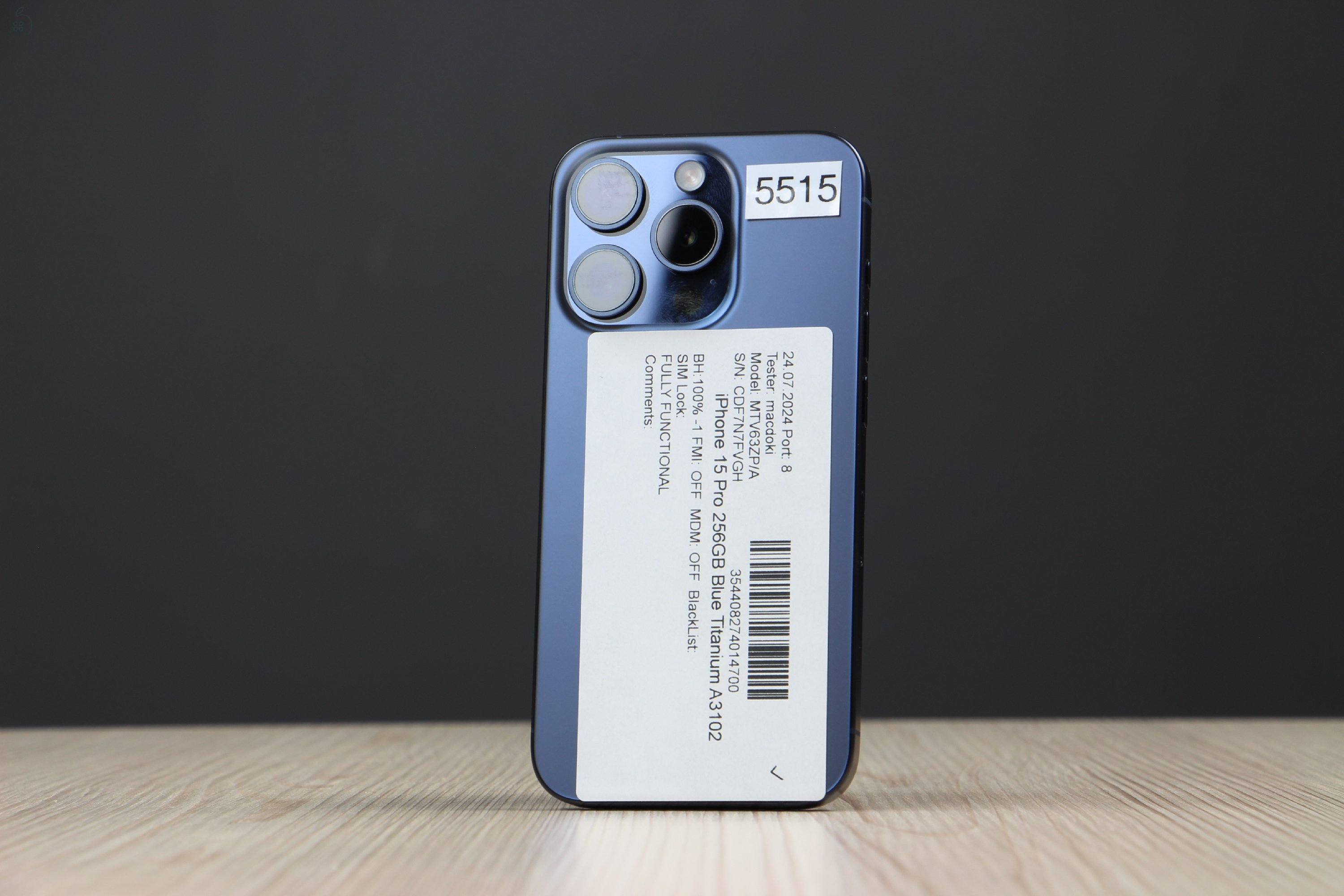 iPhone 15 Pro 256GB Kék Titán US-5515
