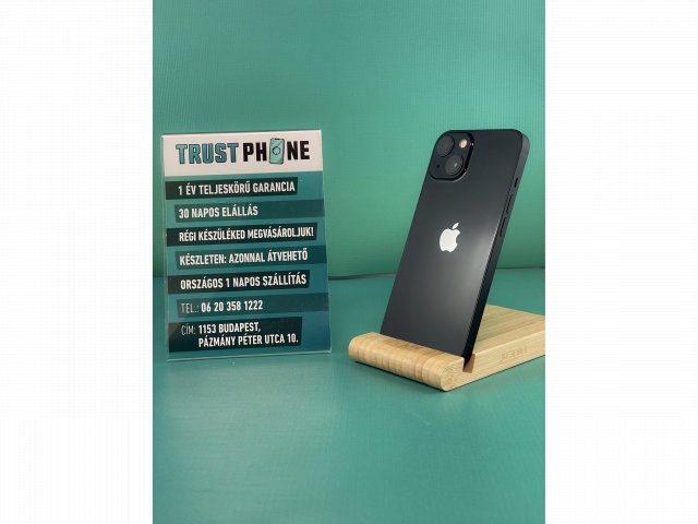 !! 1 ÉV GARANCIA !! Apple Iphone 13 Fekete 128GB – K4562 – AKKU 100%