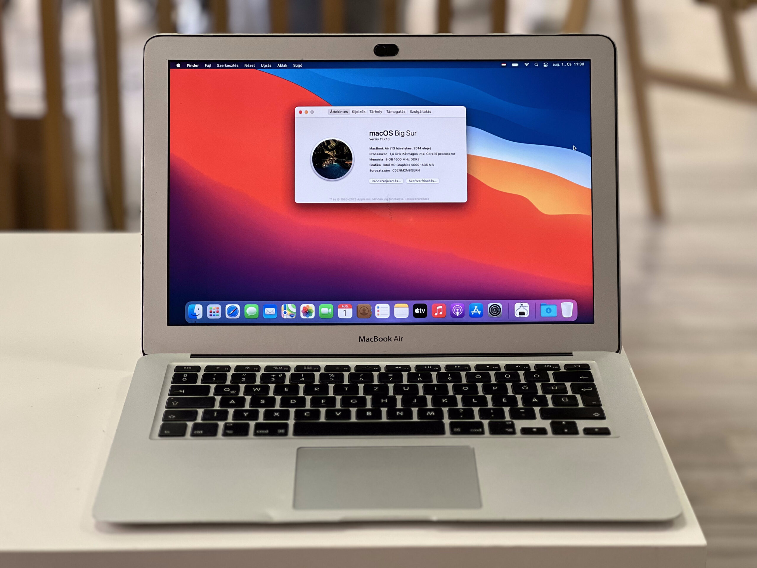 MacBook Air 2014 13 128GB 1 ÉV Garanciával Számlával Aksi 100%