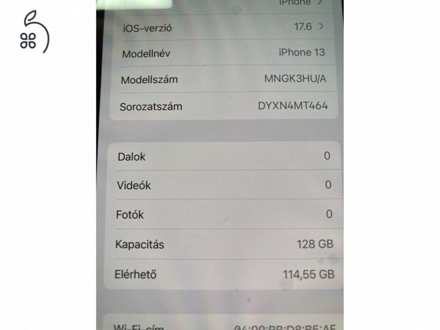 Szép állapotú,hibátlan működésű zöld iPhone 13 128gb eladó!