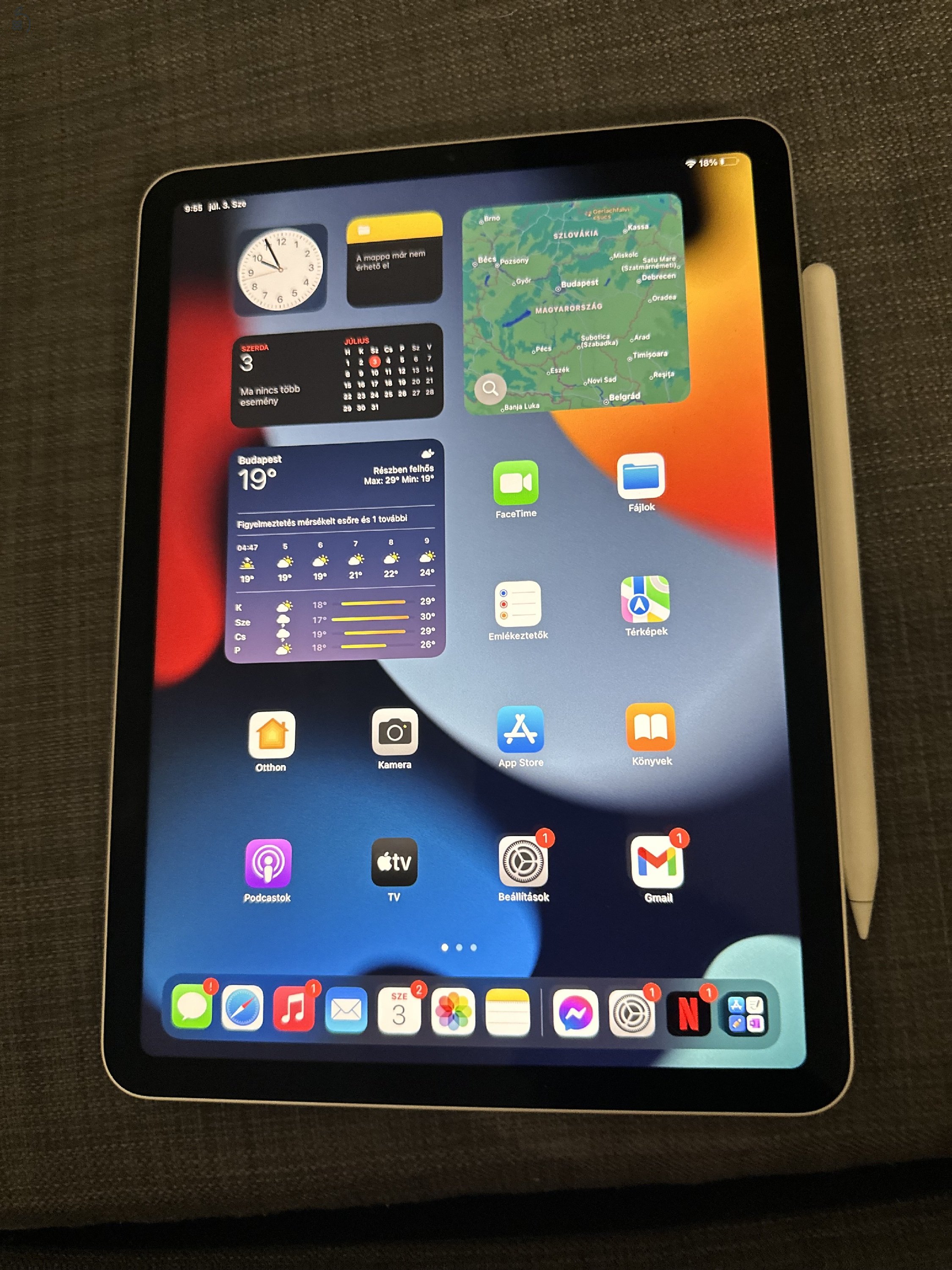 újszerű iPad Air 4. gen 64GB + Apple Pencil