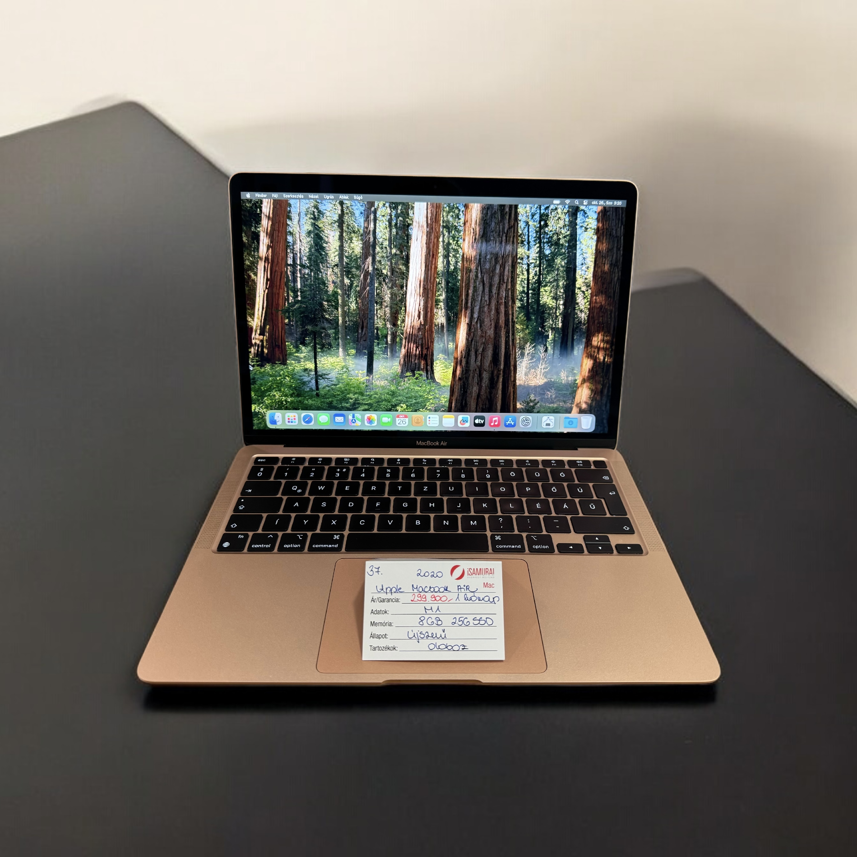 37. Apple MacBook Air 2020 - M1 - 8 GB - 256 SSD - Újszerű - Rosegold