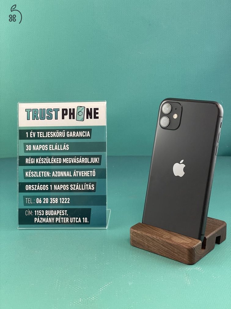 !! KIÁRUSÍTÁS !! Iphone 11 Fekete, Fehér, Piros 64GB és 128GB 100% Akkumulátor. WWW.TRUSTPHONE.HU