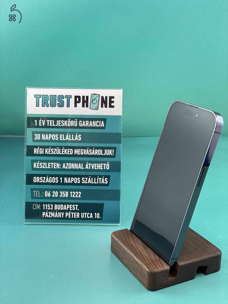 !! KARÁCSONYI AKCIÓ !! Iphone 14 Pro Több színben 128GB és 256GB 100% Akkumulátor. WWW.TRUSTPHONE.HU