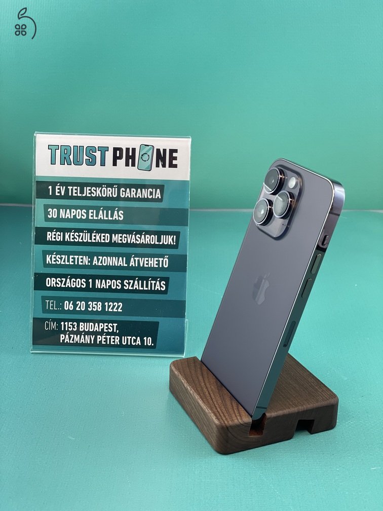 !! KARÁCSONYI AKCIÓ !! Iphone 14 Pro Több színben 128GB és 256GB 100% Akkumulátor. WWW.TRUSTPHONE.HU