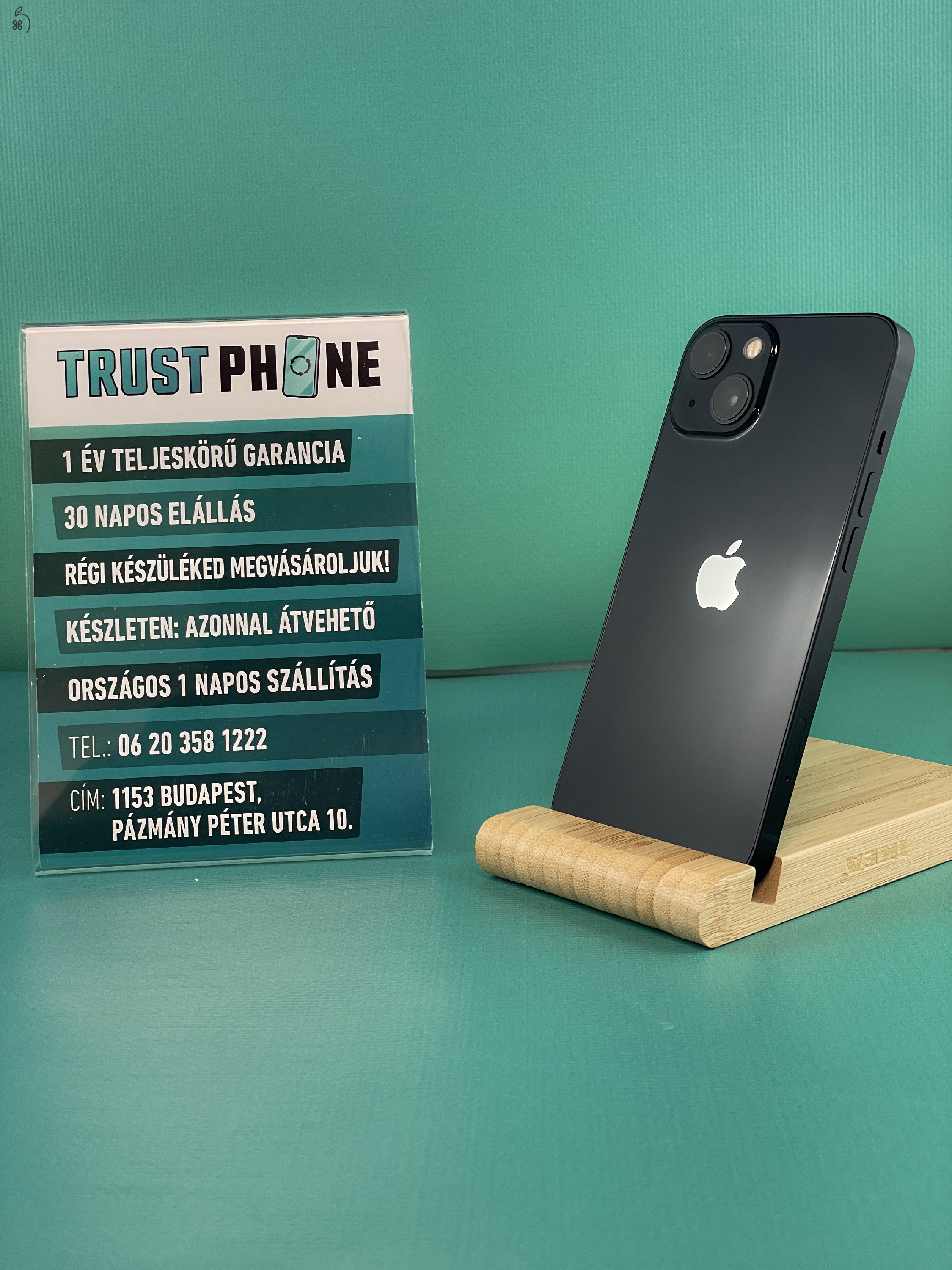 !! KIÁRUSÍTÁS !! Iphone 13 Több színben 128GB és 256GB 100% Akkumulátor. WWW.TRUSTPHONE.HU