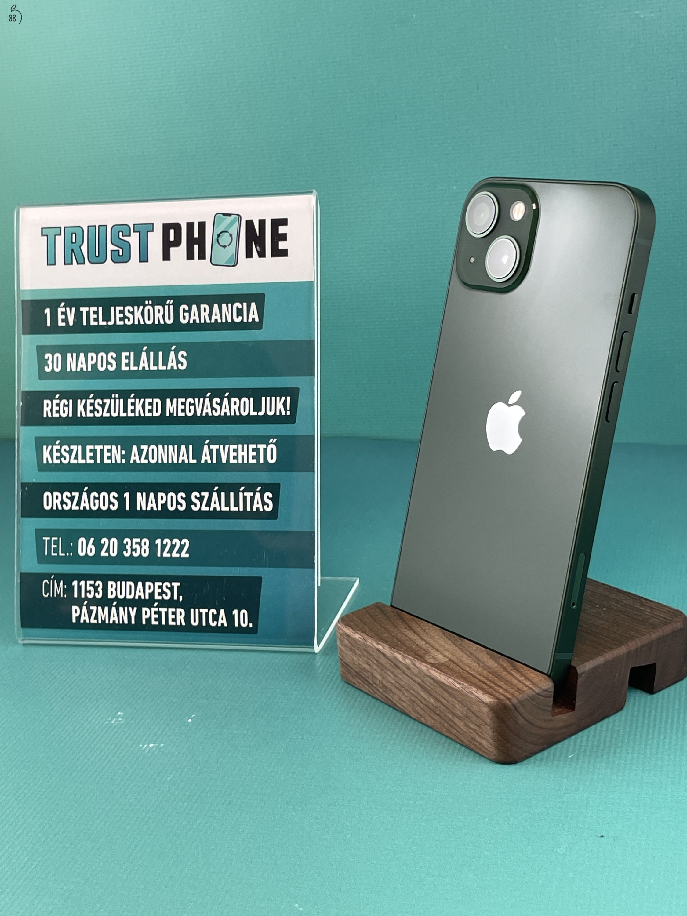 !! KIÁRUSÍTÁS !! Iphone 13 Több színben 128GB és 256GB 100% Akkumulátor. WWW.TRUSTPHONE.HU