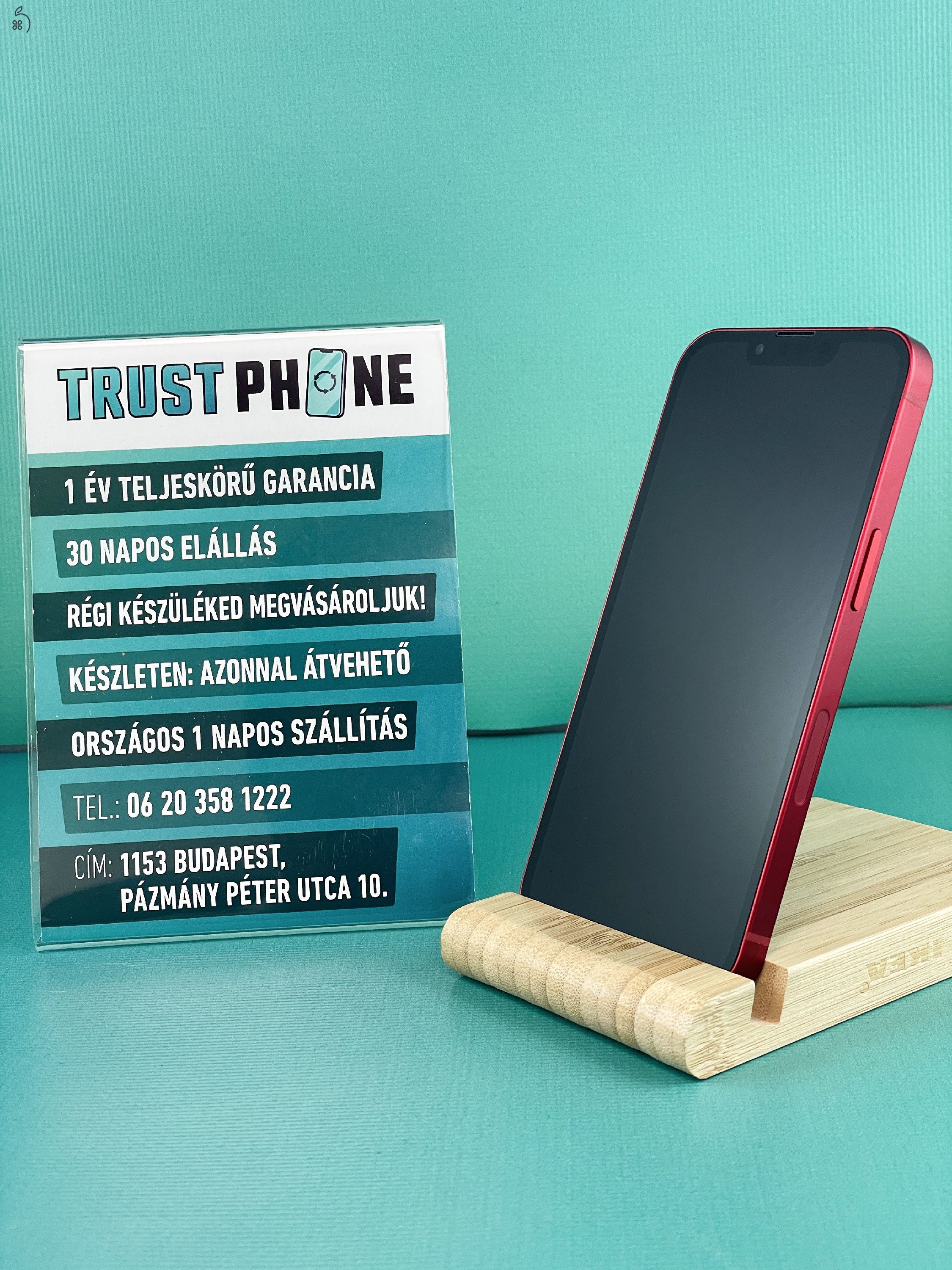 !! KIÁRUSÍTÁS !! Iphone 13 Több színben 128GB és 256GB 100% Akkumulátor. WWW.TRUSTPHONE.HU