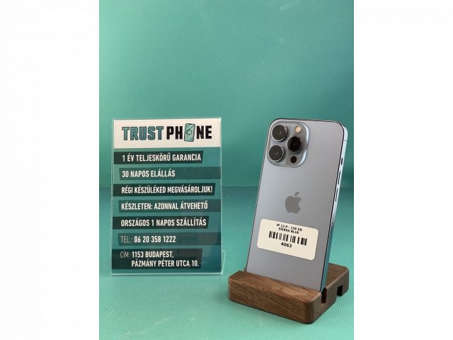 !! 1 ÉV GARANCIA !! iPhone 13 Pro Sierra Blue 128 GB – 4063 – 100% AKKU