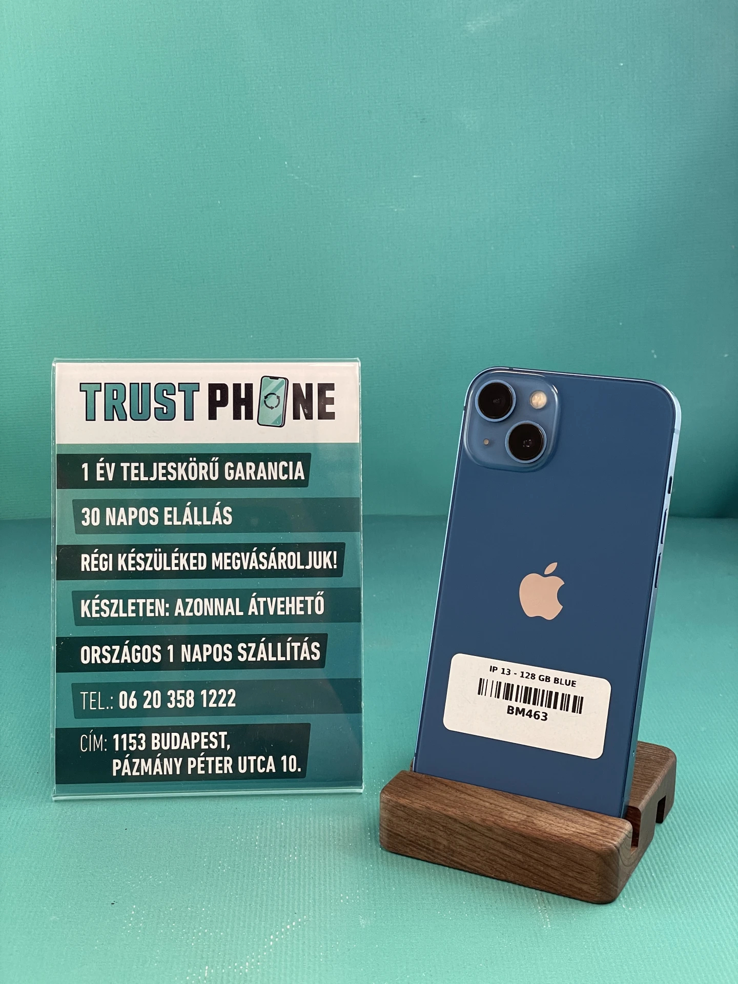 !! 1 ÉV GARANCIA !! iPhone 13 Blue 128 GB – BM345 – 93% AKKU