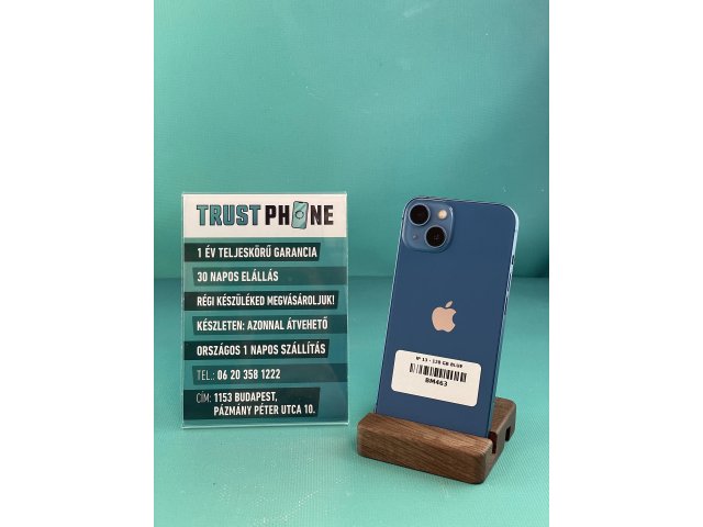 !! 1 ÉV GARANCIA !! iPhone 13 Blue 128 GB – BM345 – 93% AKKU