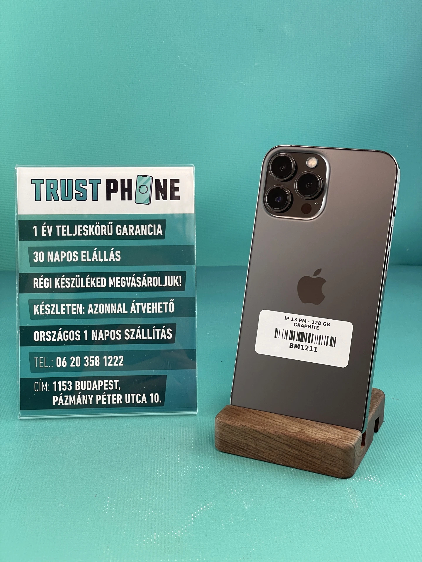 !! 1 ÉV GARANCIA !! !! AKCIÓ !! iPhone 13 Pro Max Graphite 128 GB – BM1211 – 89% AKKU