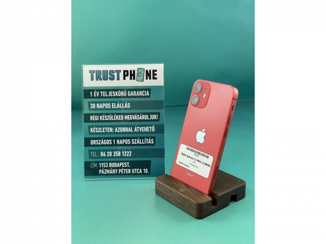 !! 1 ÉV GARANCIA !! iPhone 12 Mini PRODUCT RED 128 GB – 3836 – 91% AKKU