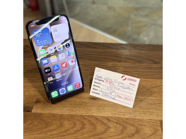 Apple iPhone 12 mini - 128GB - Fekete - Akku 100% (63.)
