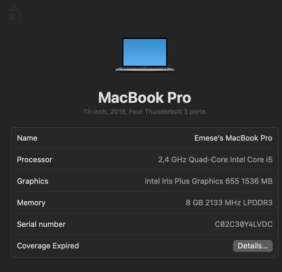 Eladó Apple Retina Macbook Pro 13 - 2019 - rendszeresen karbantartott, szép állapot