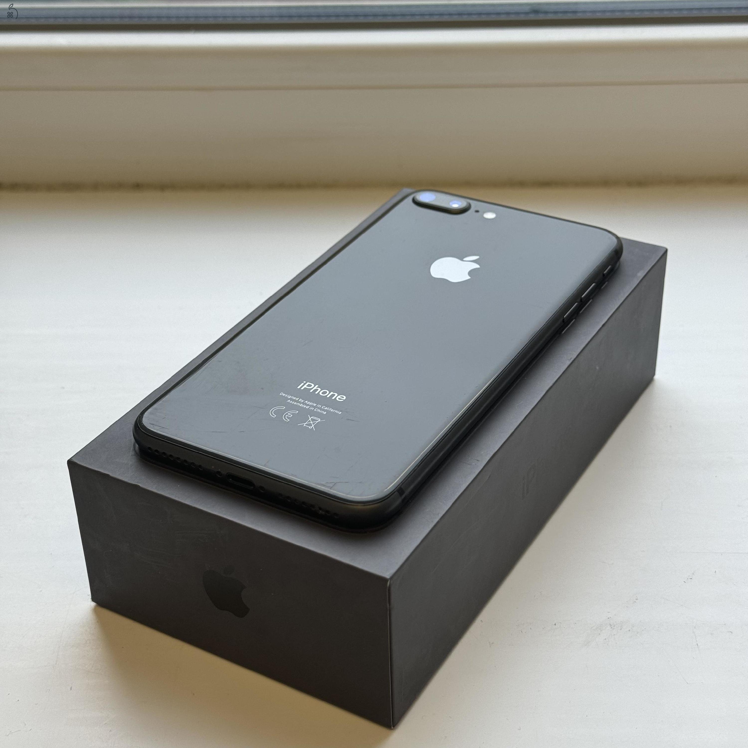 iPhone 8 Plus 64GB Black - 1ÉV GARANCIA - Kártyfüggetlen, 100% Akkumulátor