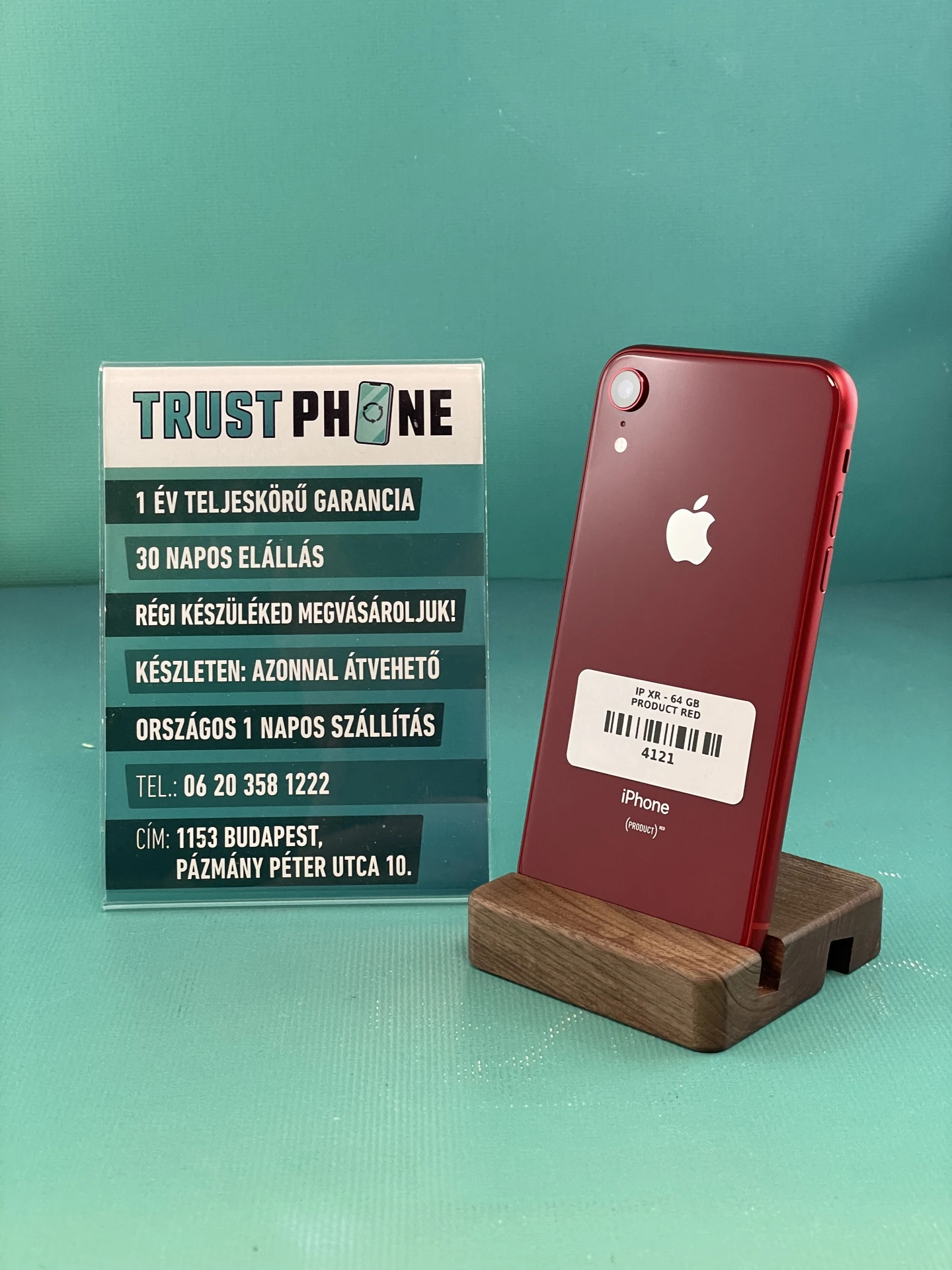 !! 1 ÉV GARANCIA !! Apple iPhone XR PRODUCT RED 64 GB – 4121 – AKKU (ÚJ) 100%