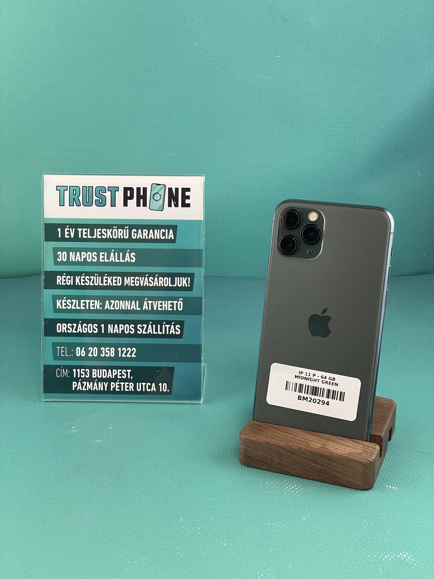 !! 1 ÉV GARANCIA !! iPhone 11 Pro Midnight Green 64 GB – BM20294 – 90% AKKU