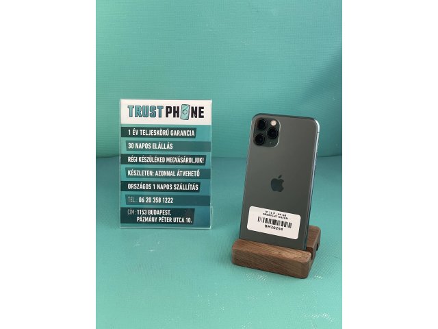 !! 1 ÉV GARANCIA !! iPhone 11 Pro Midnight Green 64 GB – BM20294 – 90% AKKU