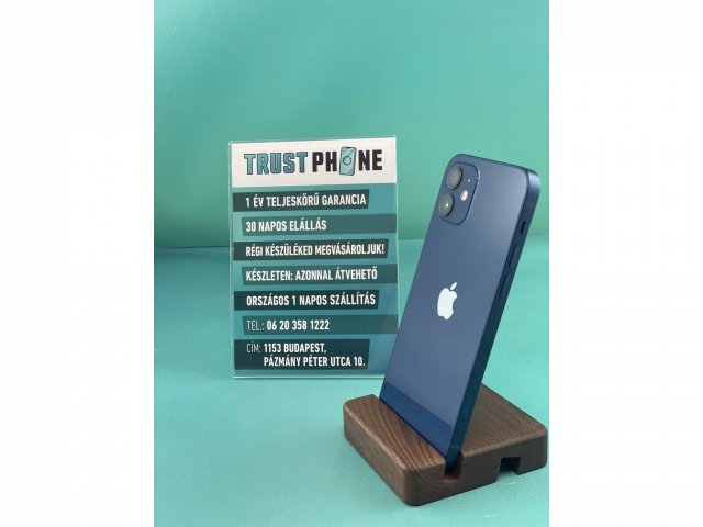 !! 1 ÉV GARANCIA !! iPhone 12 Mini Blue 64 GB – BM20298 – 100% AKKU