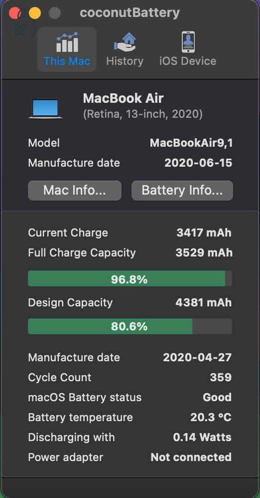 MacBook Air 2020 i3 256gb SSD 8gb ram