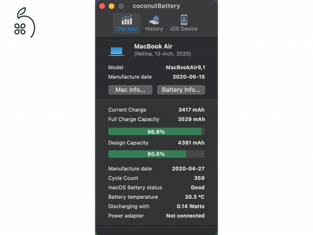 MacBook Air 2020 i3 256gb SSD 8gb ram