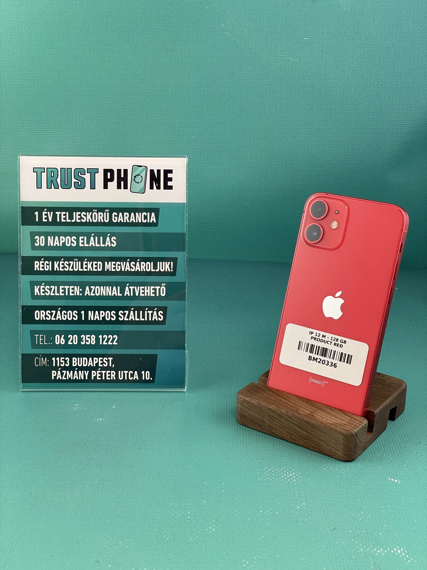 !! 1 ÉV GARANCIA !! iPhone 12 Mini PRODUCT RED 128 GB – BM20336 – 92% AKKU