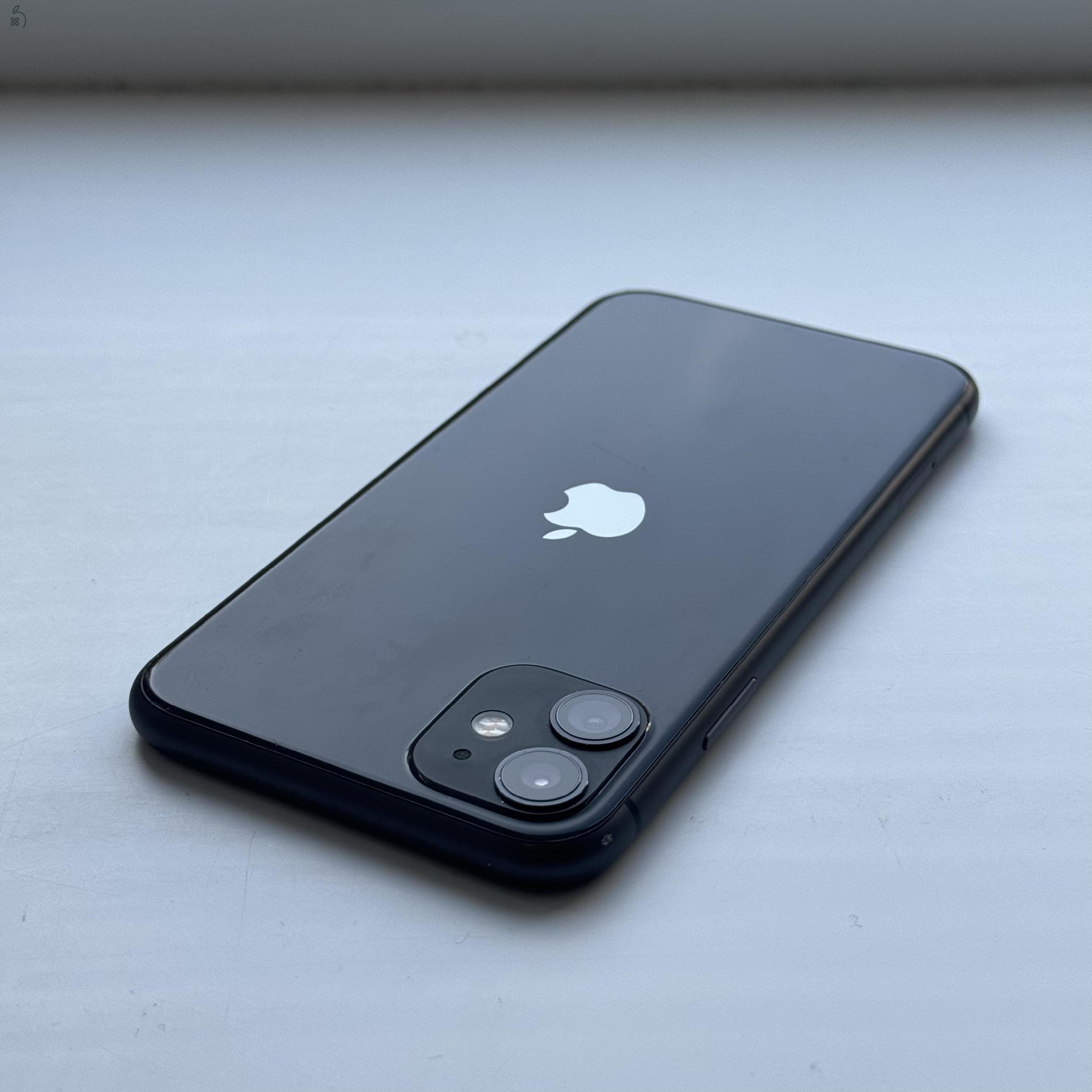 GYÖNYÖRŰ iPhone 11 64GB Black- Kártyfüggetlen, 1 ÉV GARANCIA, 85% Akkumulátor