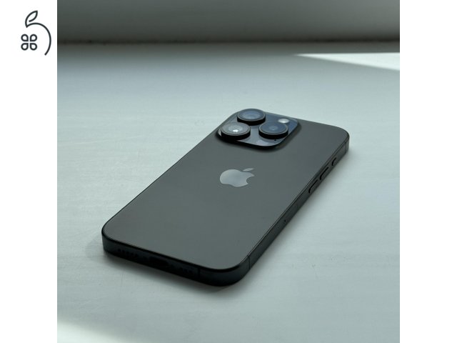 HIBÁTLAN iPhone 15 Pro 128GB Black Titanium - 1 ÉV GARANCIA, Kártyafüggetlen, 100% Akkumulátor