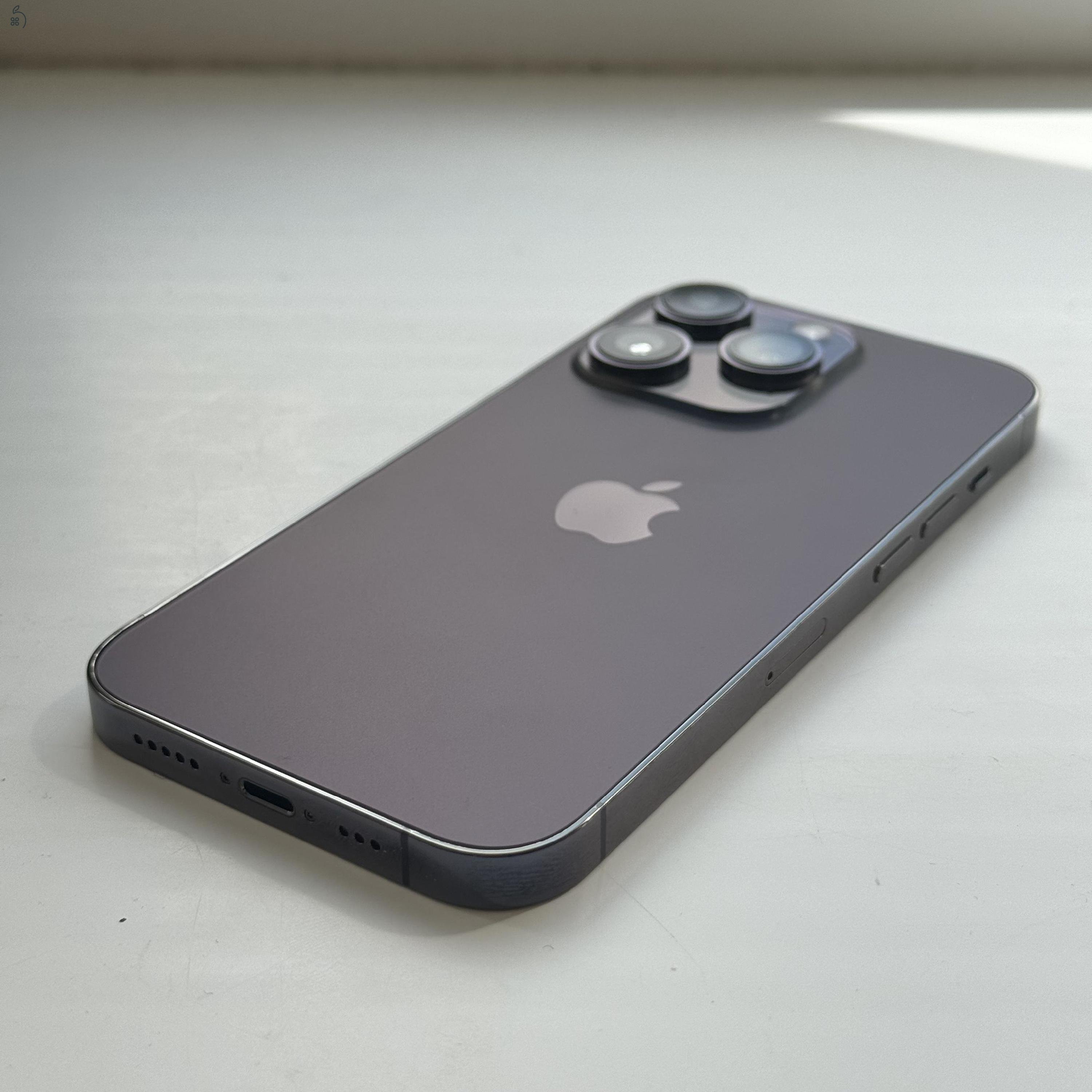 HIBÁTLAN iPhone 14 Pro 128GB Deep Purple - Kártyfüggetlen, 1 ÉV GARANCIA, 100% Akkumulátor