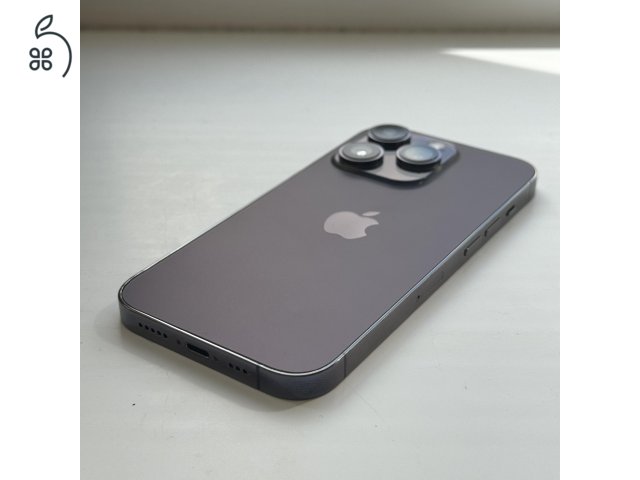 HIBÁTLAN iPhone 14 Pro 128GB Deep Purple - Kártyfüggetlen, 1 ÉV GARANCIA, 100% Akkumulátor