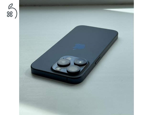 HIBÁTLAN iPhone 15 Pro 128GB Blue Titanium - 1 ÉV GARANCIA, Kártyafüggetlen, 100% Akkumulátor