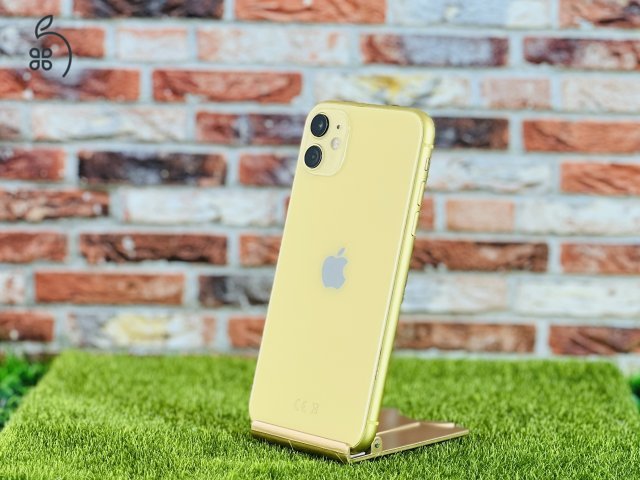 100% AKKU Eladó iPhone 11 128 GB Yellow szép állapotú - 12 HÓ GARANCIA - 136